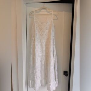Little Moon White Eyelet Midi Dress